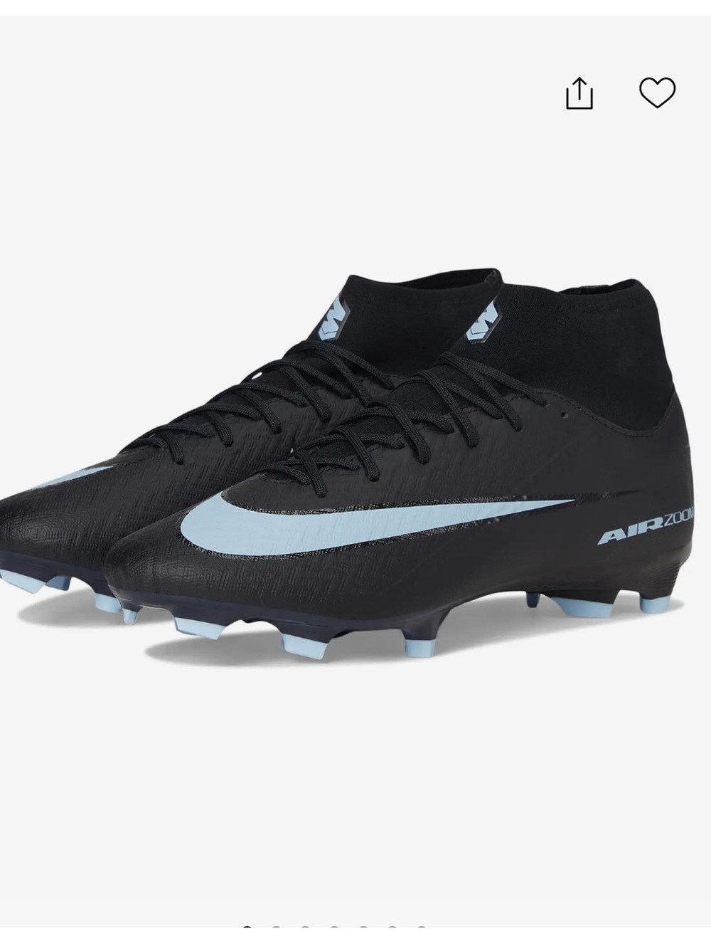 Nike Black and Light Blue Mercurial Superfly Cleats Men’s 5.5/Women’s 7